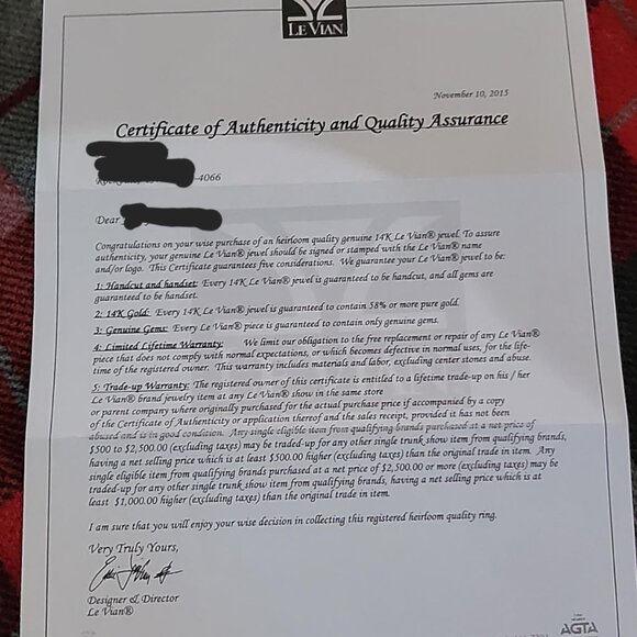 LeVian 14kt gold ring size 6 - Picture 3 of 4